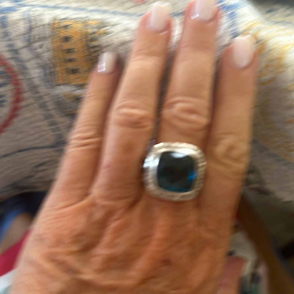 David Yurman Hampton Blue topaz Albion ring